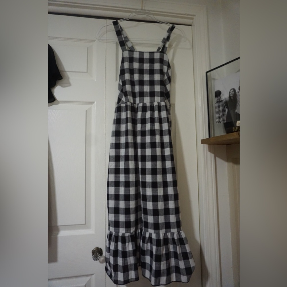 Orange Creek Black and White Checkered Midi Dress